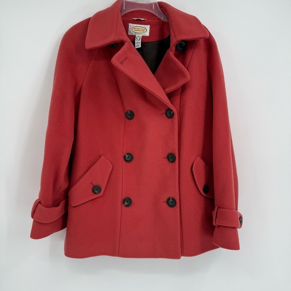 Talbots Womens Wool Coat Size 6 Rust Red Lined Double Breasted Winter Heavy - Picture 11 of 11